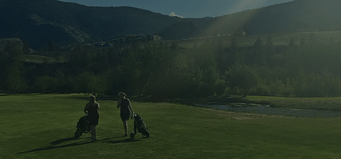 Lady golfers walking down the fairway